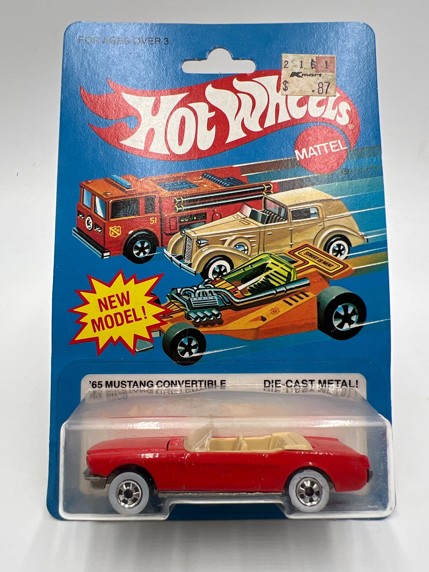 Hot Wheels Original 1983 #5908 65 Mustang Convertible Red W/Protector