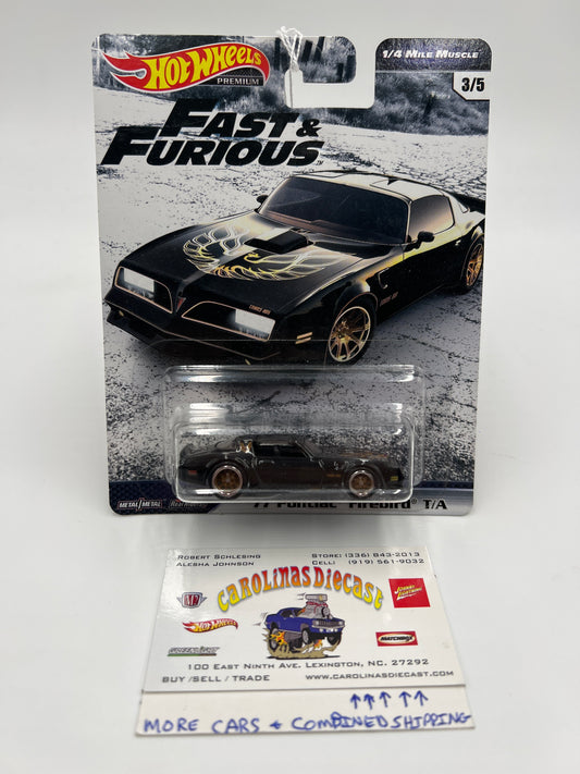 Hot Wheels Fast and Furious 1/4 Mile Muscle #3 77 Pontiac Firebird T/A Black Cracked Blister