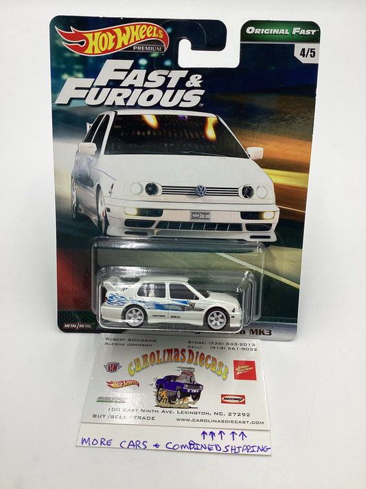 Hot Wheels Fast & Furious Original Fast #4 Volkswagen Jetta MK3 White W/Protector