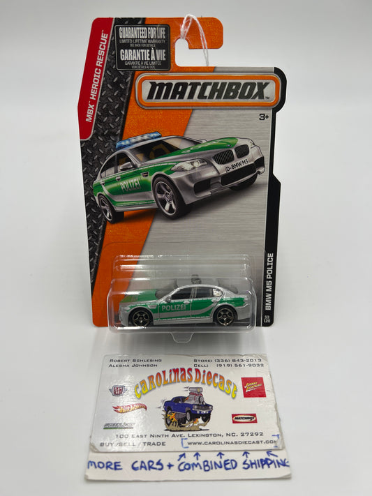 Matchbox MBX Heroic Rescue #53 BMW M5 Police Silver/Green 206B