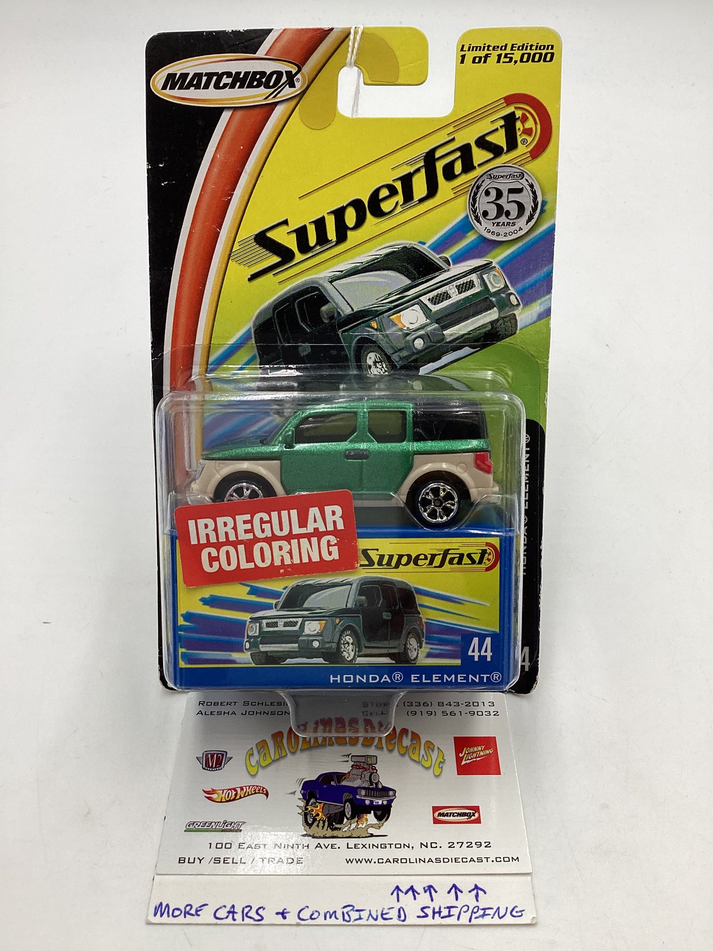 Matchbox Superfast #44 *Veins* Honda Element HTF green