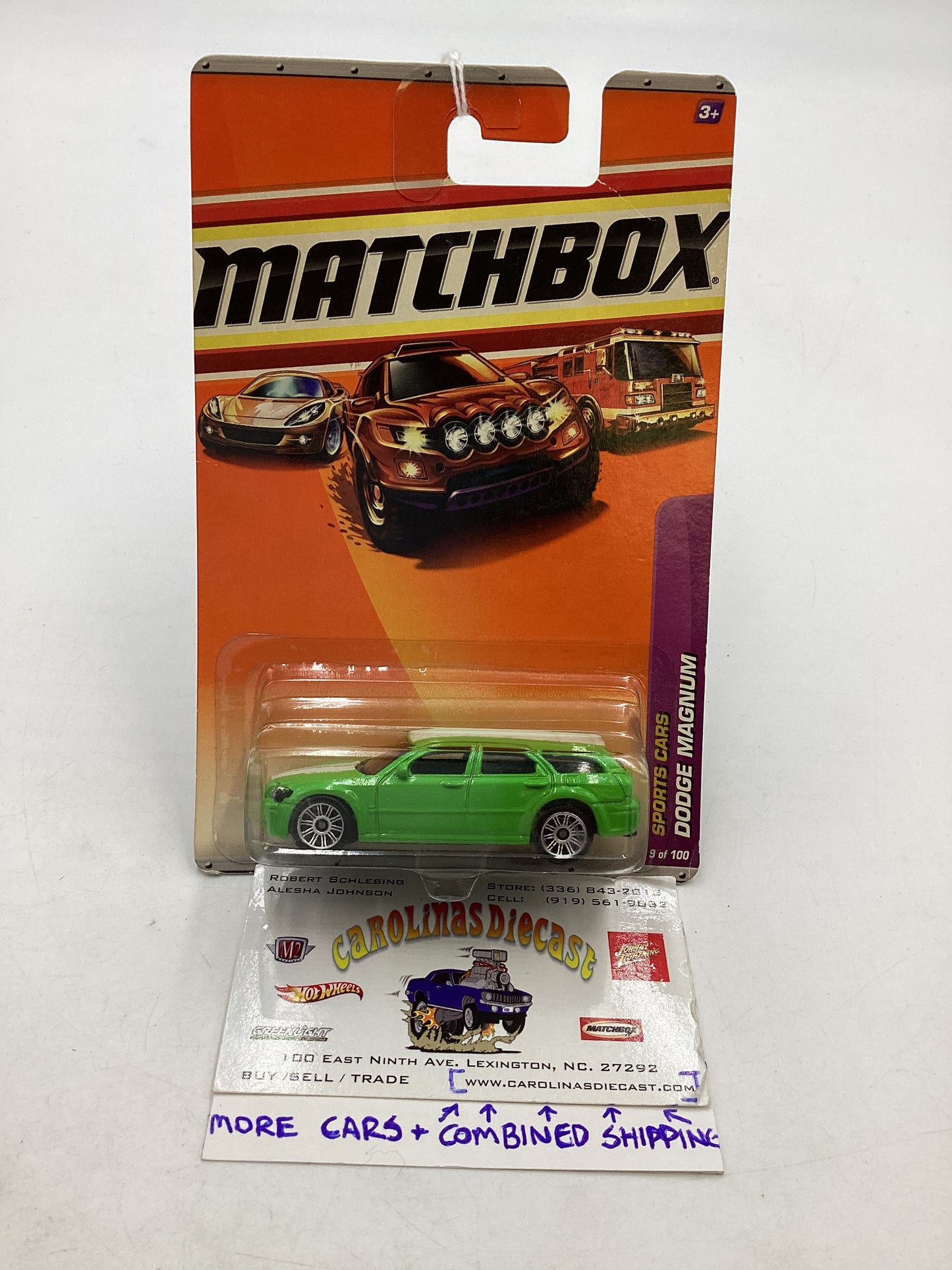 Matchbox Sports Cars #9 Dodge Magnum Green 208B