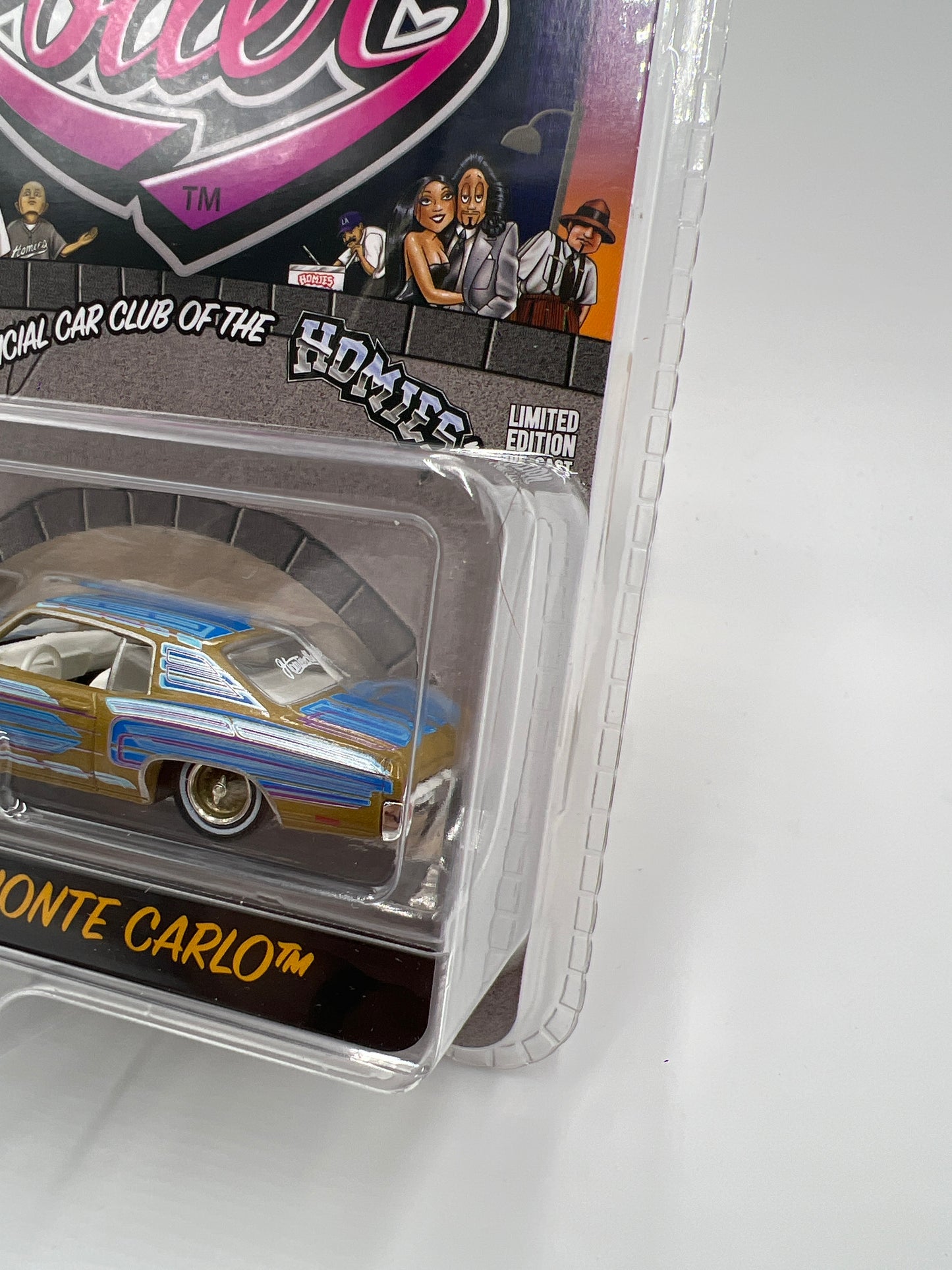 Greenlight x DGA Homie Rollerz CHASE 70 Chevy Monte Carlo Blue/Gold & Mr Grins/Tree Top