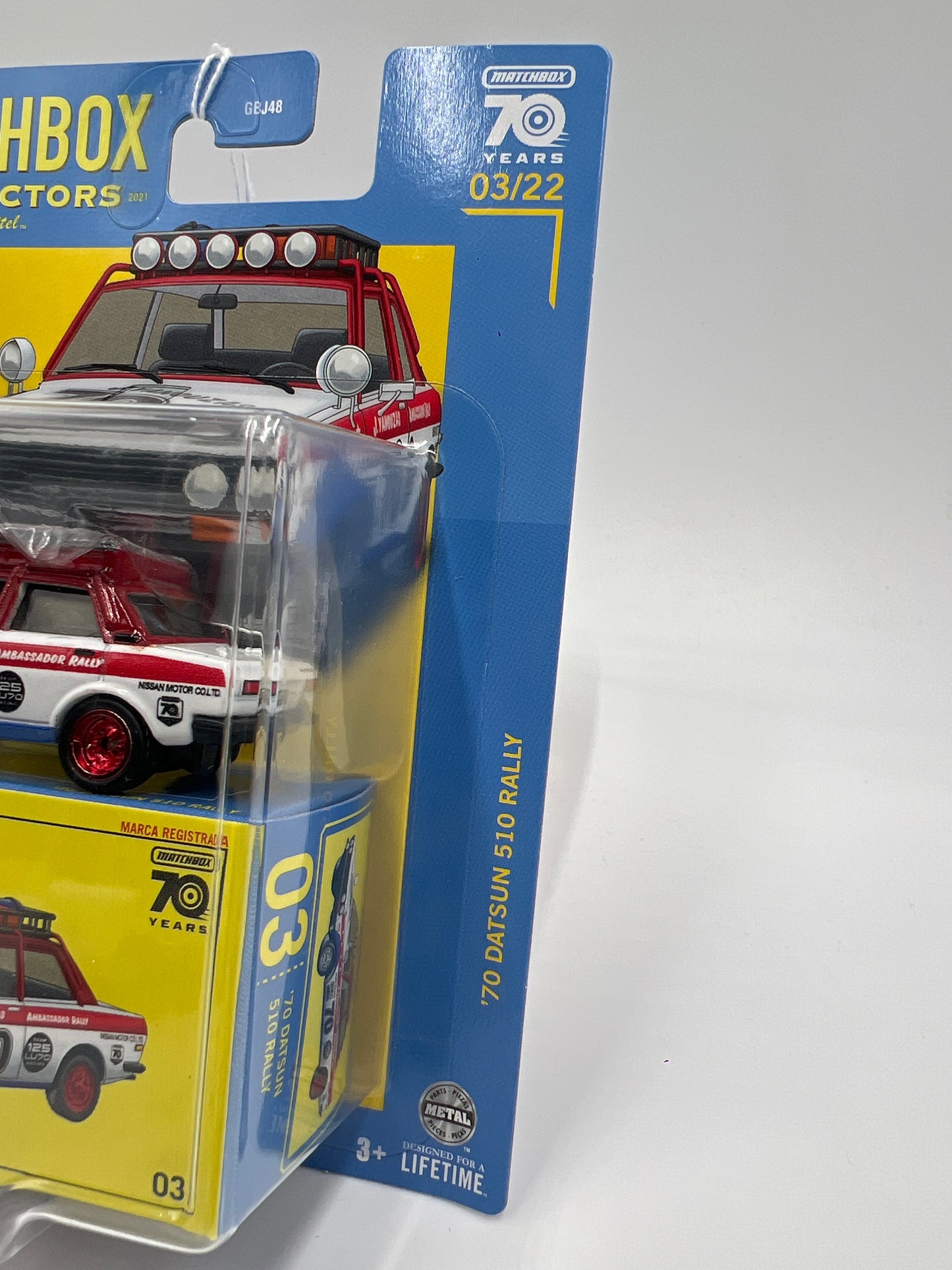 Matchbox Collectors #3 70 Datsun 510 Rally White/Red 172E
