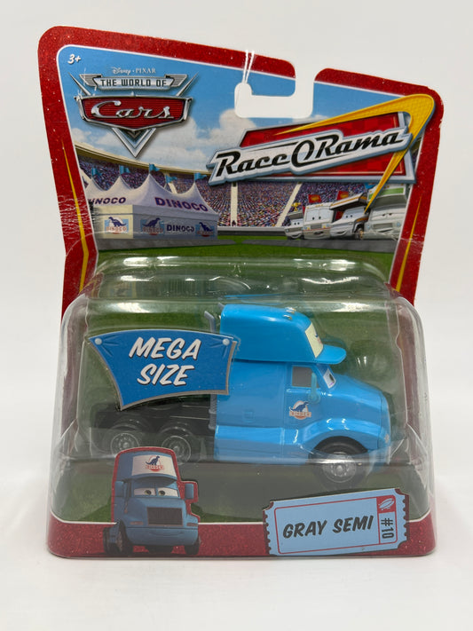 Disney Pixar The World Of Cars Race O Rama #10 Mega Size Gray Semi Dinoco 141F