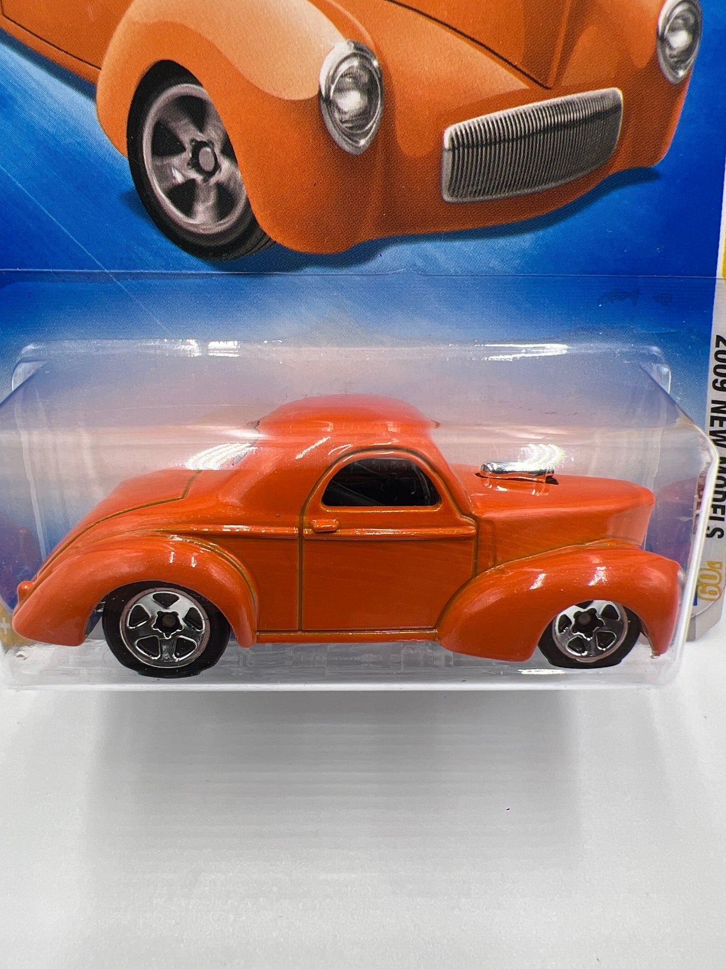 2009 Hot Wheels New Models #25 Custom 41 Willys Coupe Orange 23G