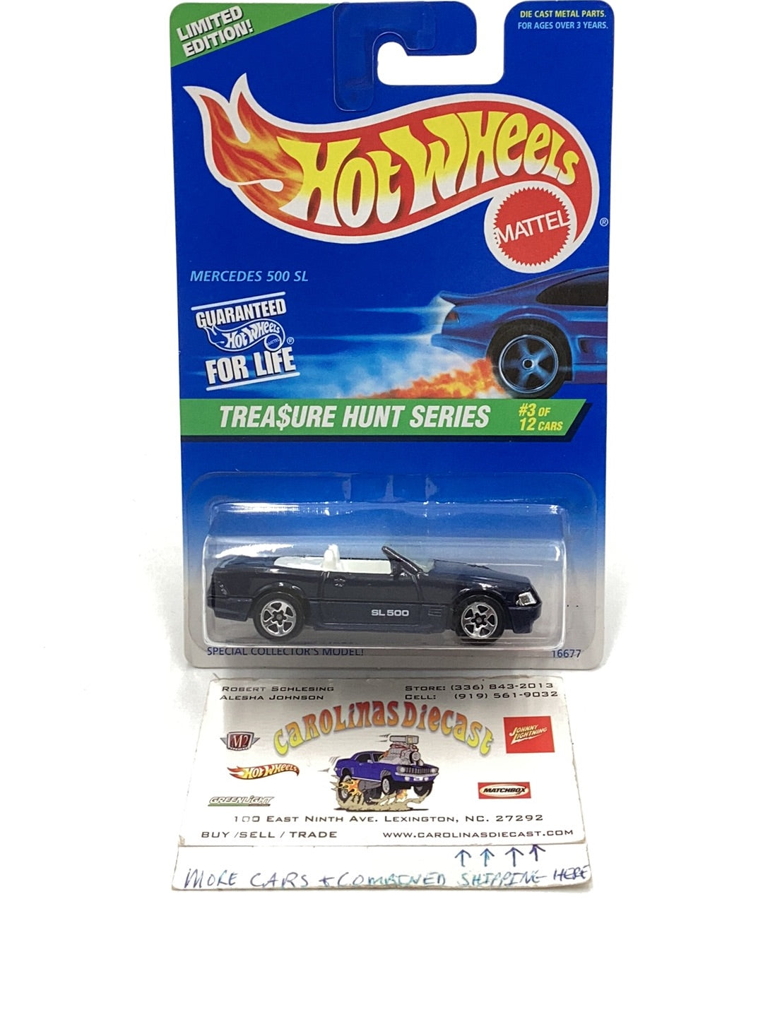 1997 Hot Wheels Treasure Hunt #580 Mercedes 500 SL #3 of 12 with protector