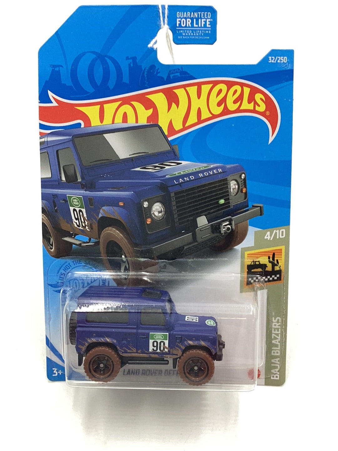 2021 hot wheels #32 Land Rover Defender 90 Blue 63E