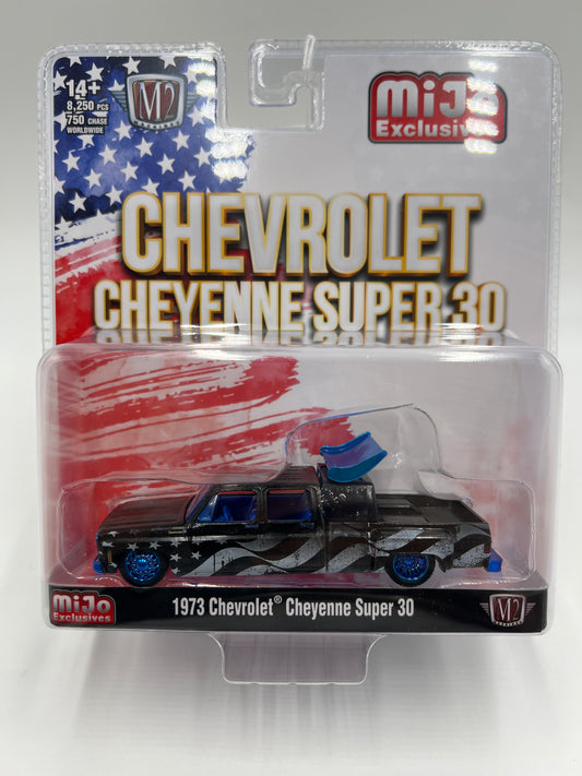 2025 M2 Machines Mijo Exclusives Stars & Stripes CHASE 1973 Chevrolet Cheyenne Super 30 Black