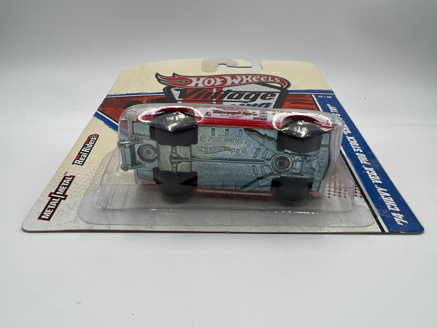 Hot Wheels Premium Vintage Racing #12 74 Chevy Vega Pro Stock Grumpys Toy White/Red W/Protector