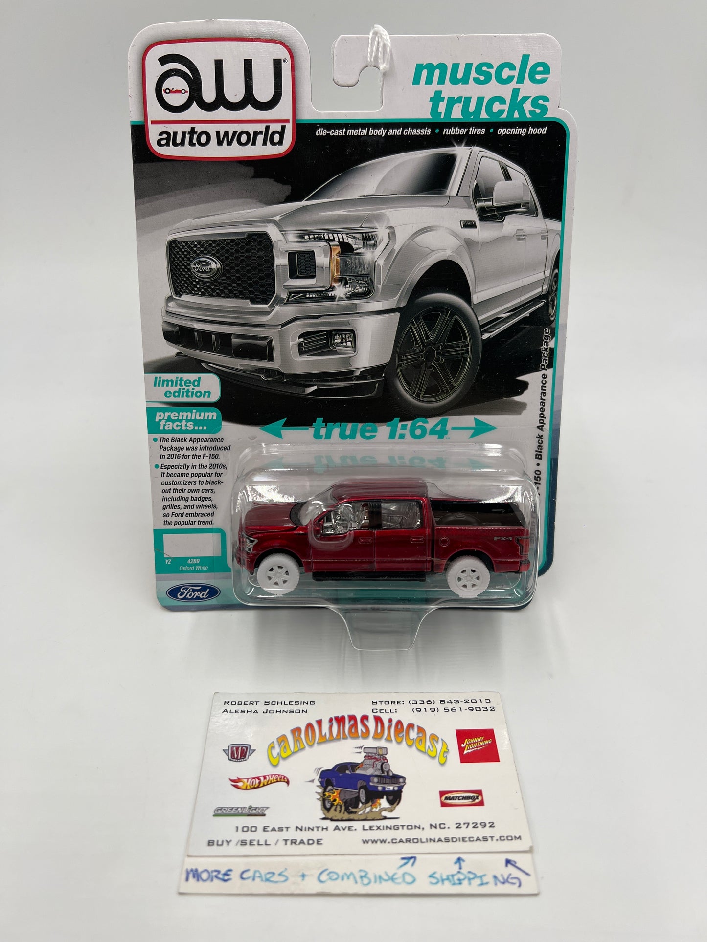 2025 Auto World Muscle Trucks CHASE Release 1 Version A 2020 Ford F-150 Black Appearance Package Ultra Red