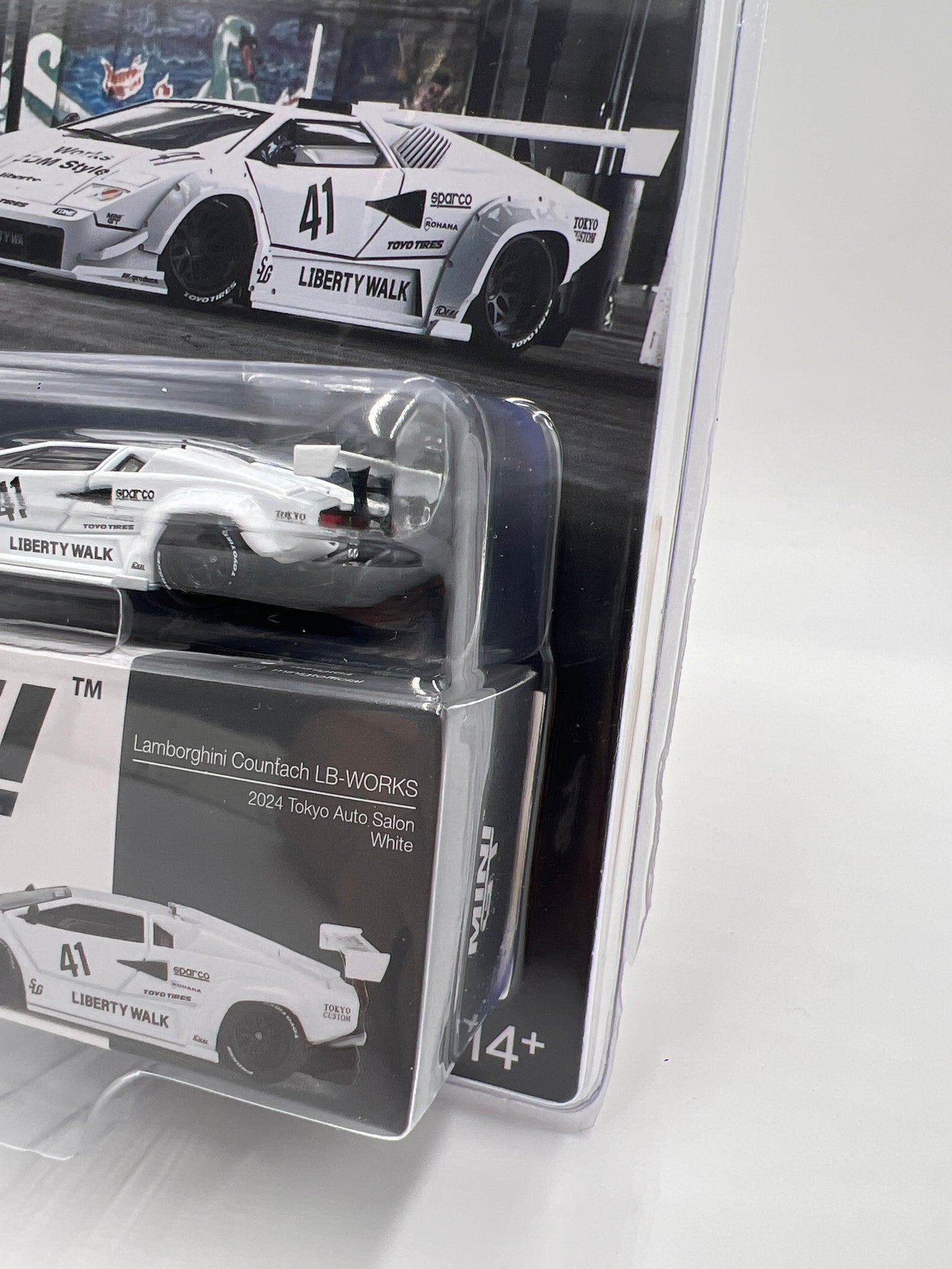 Mini GT 2024 Tokyo Auto Salon Lamborghini Countach LB-Works White #966