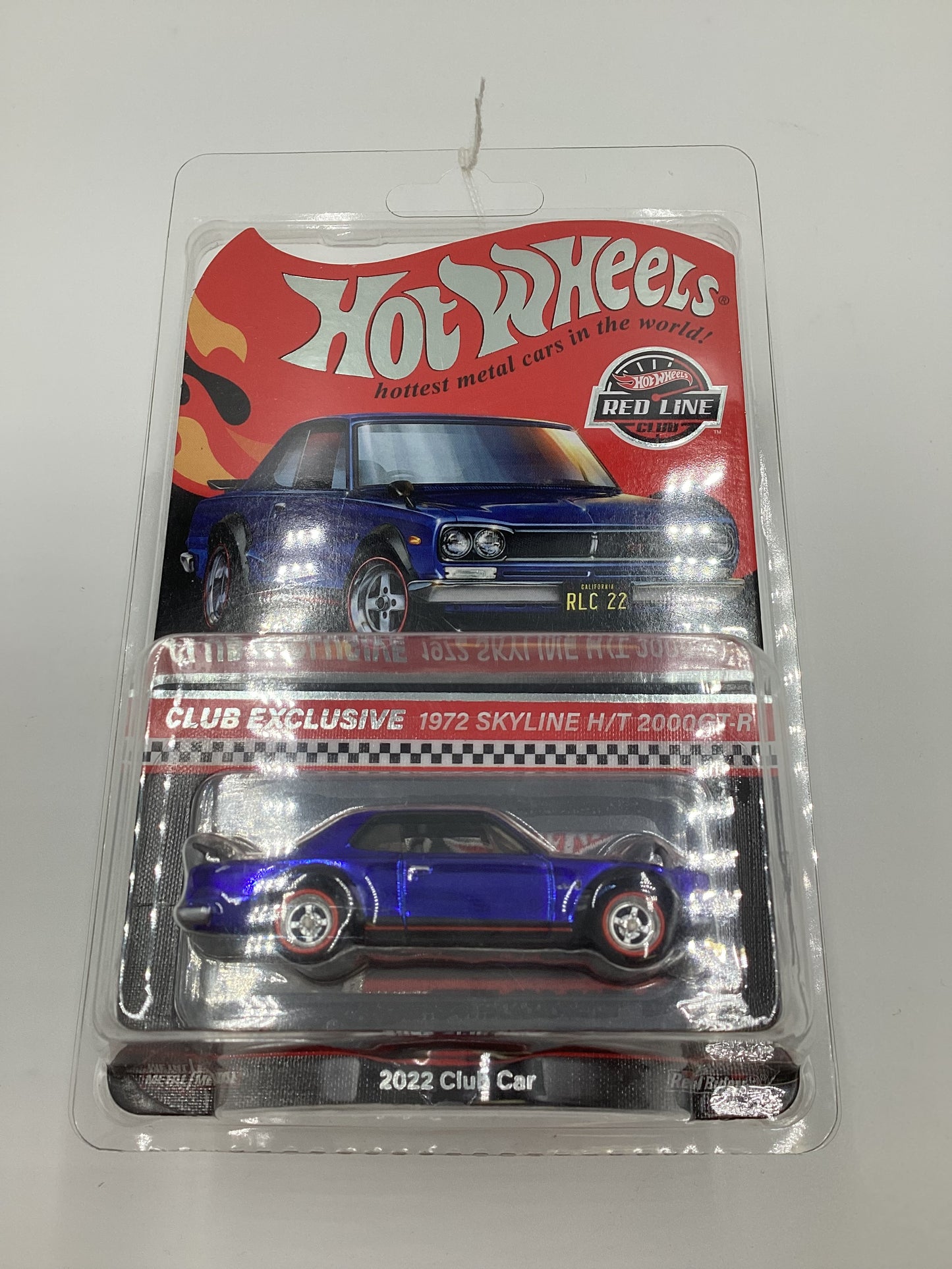 2022 Hot Wheels RLC Club Exclusive W/Patch & Button 1972 Skyline H/T 2000GT-R Blue with protector