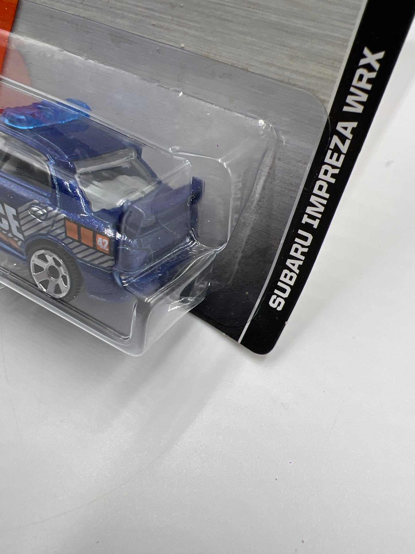 Matchbox MBX 2014 Collection Subaru Impreza WRX Police Blue Bad Card 208B