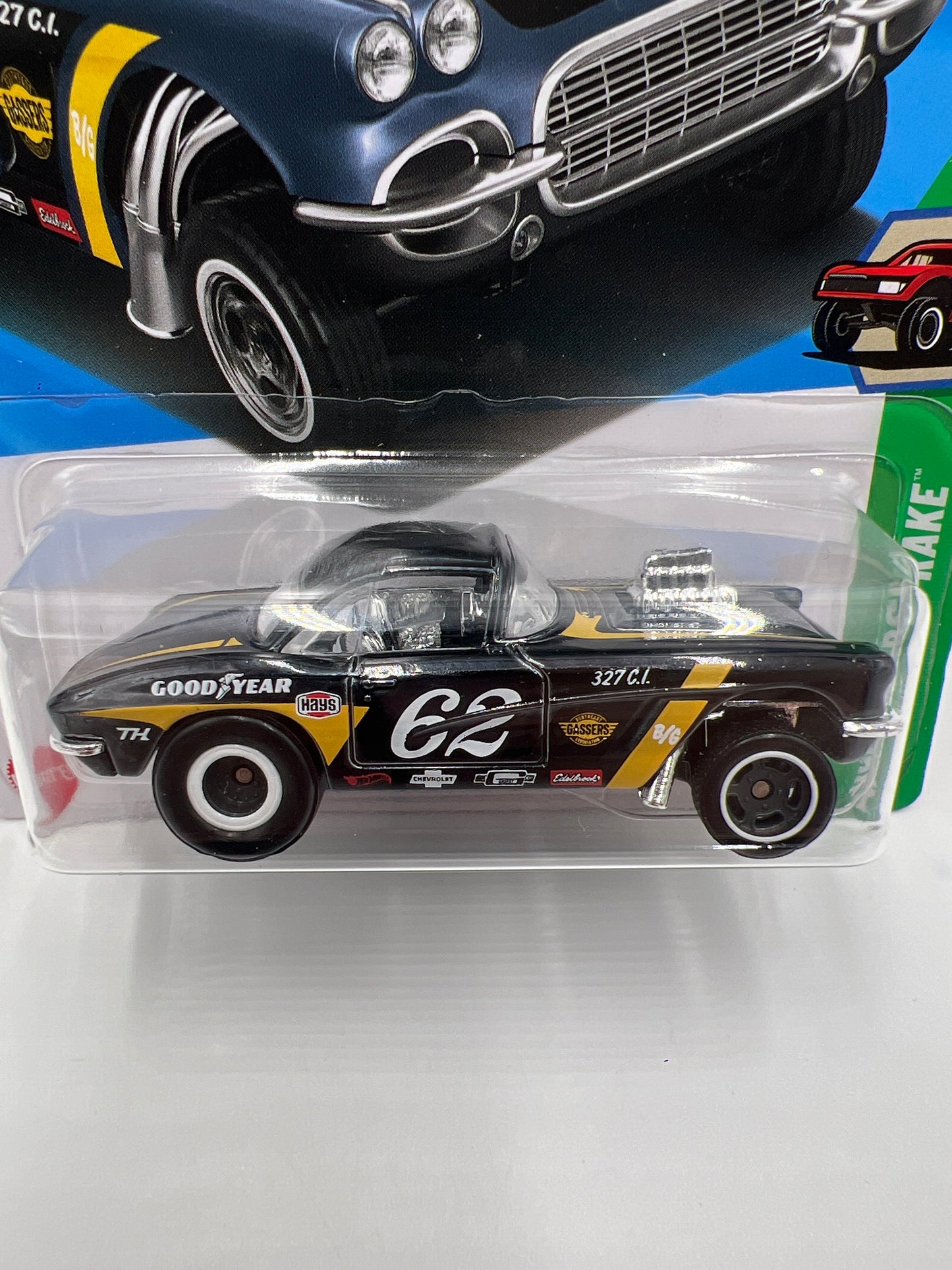 2025 Hot Wheels J Case Super Treasure Hunt #182 62 Corvette Gasser W/Protector