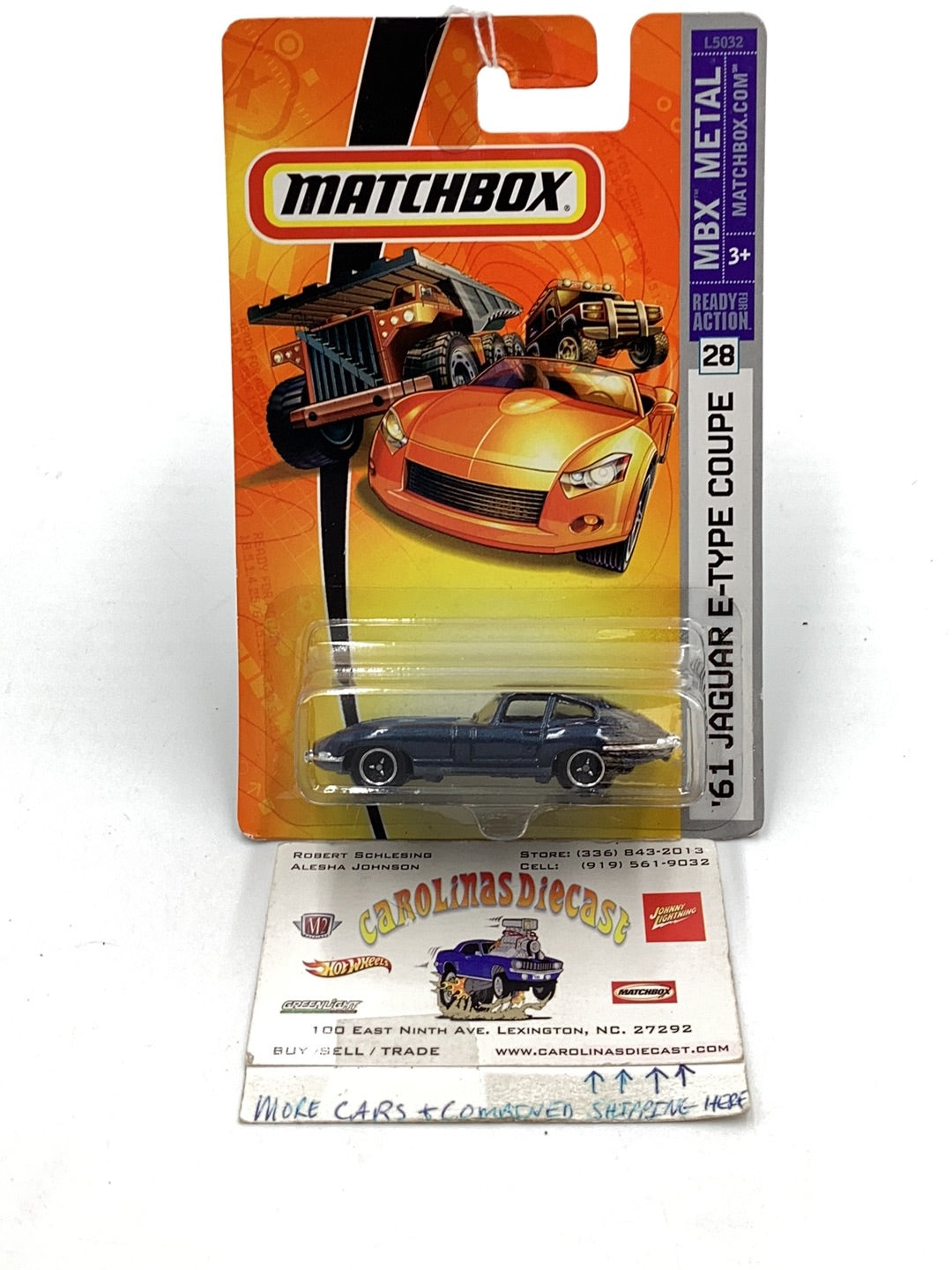 Matchbox 2007 #28 1961 Jaguar E -Type Coupe dk blue 209C