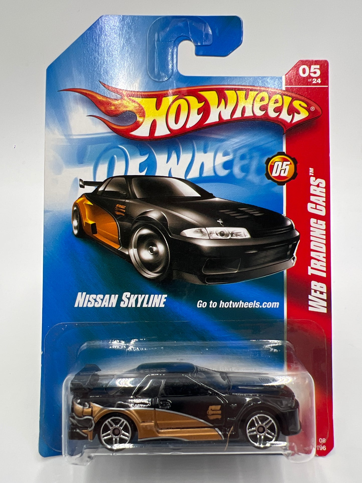 2008 Hot Wheels Web Trading Cars #81 Nissan Skyline Black W/Protector