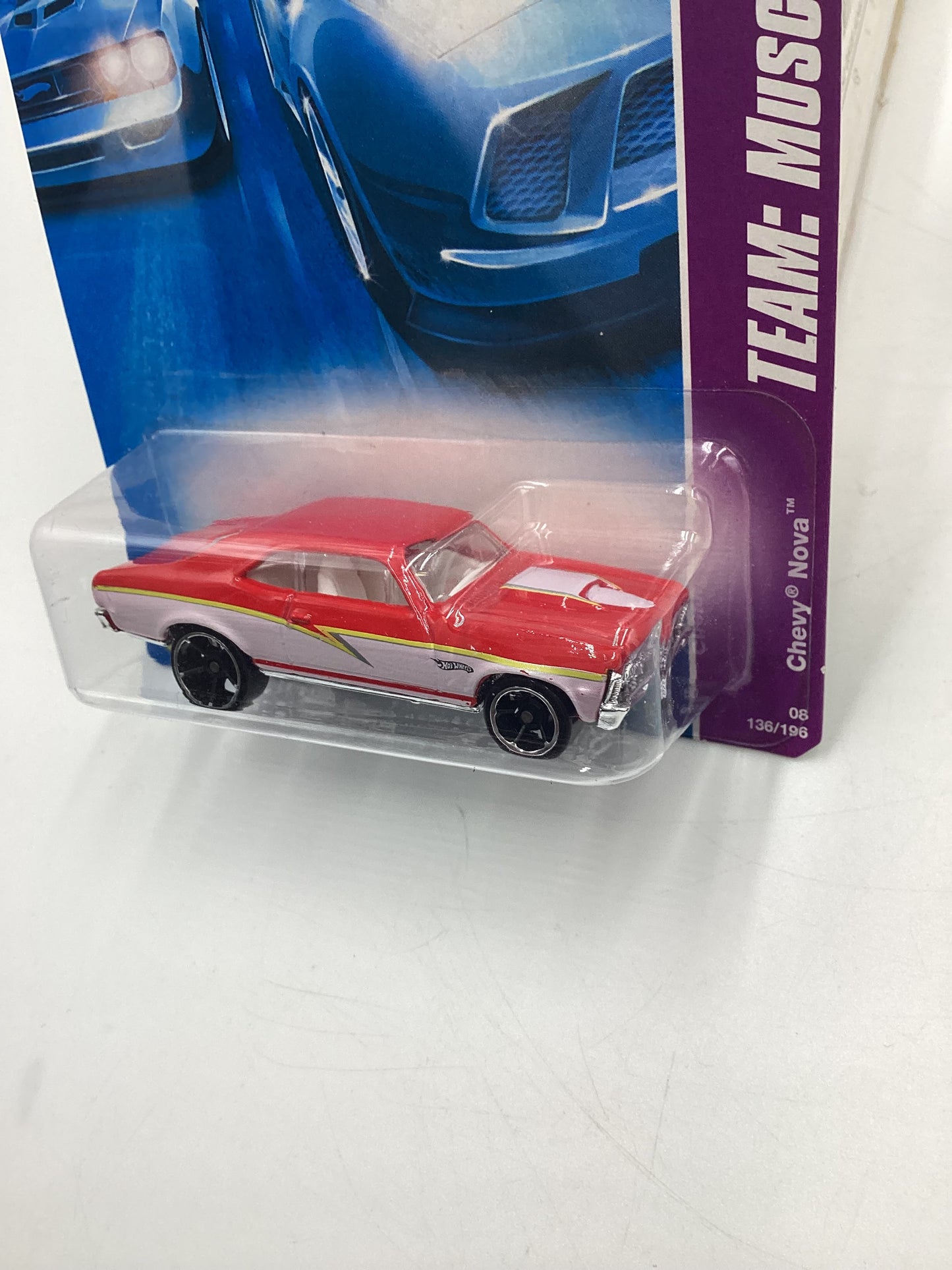 2008 Hot Wheels HW Team: Muscle Mania #136 Chevy Nova Red/White 8D