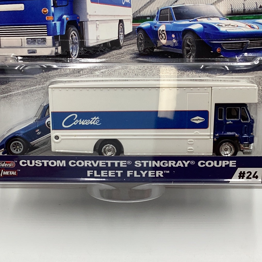 Hot wheels car culture team transport #24 Custom Corvette stingray Coupe fleet flyer 243E