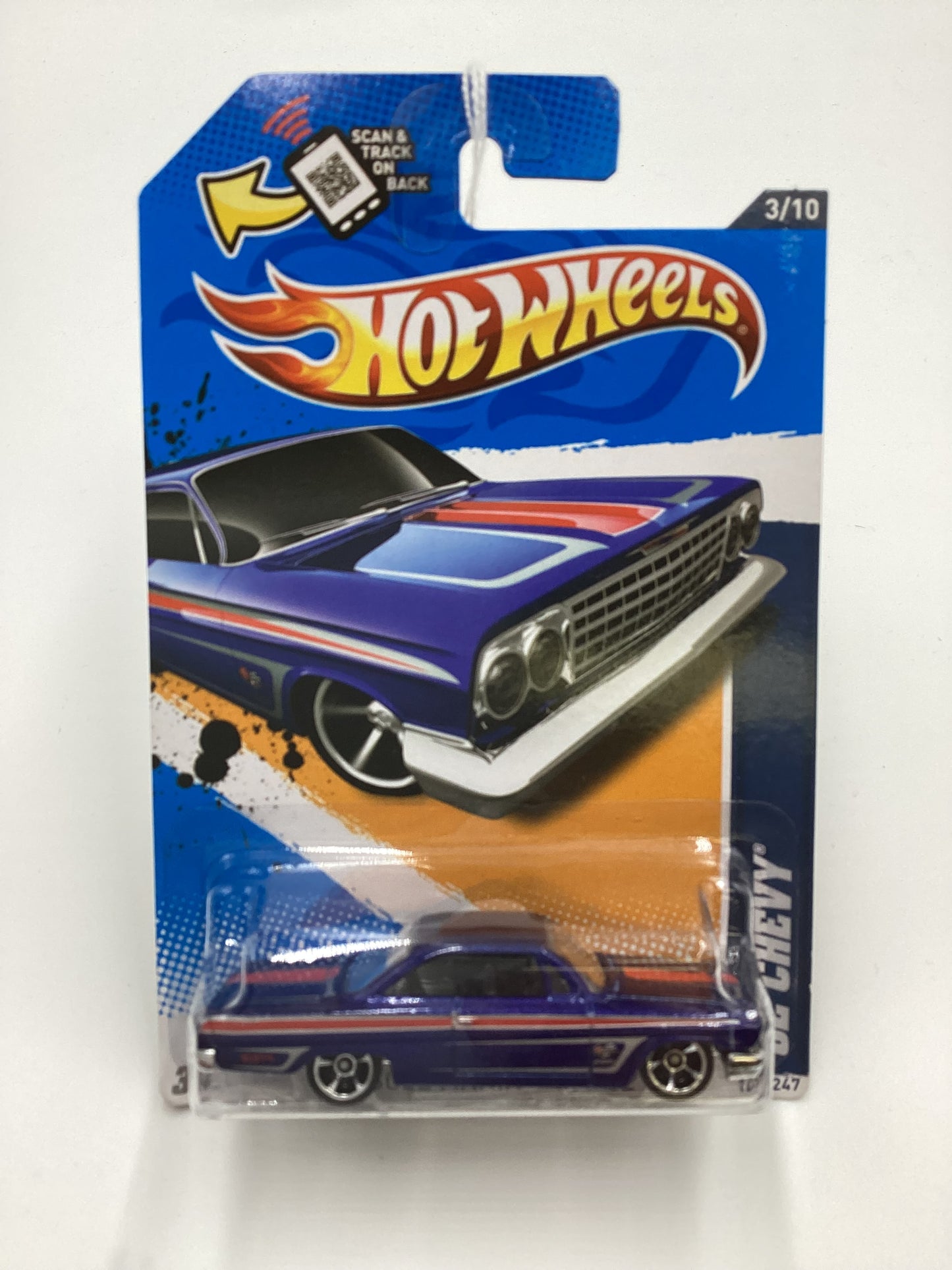 2012 Hot Wheels #103 62 Chevy Blue