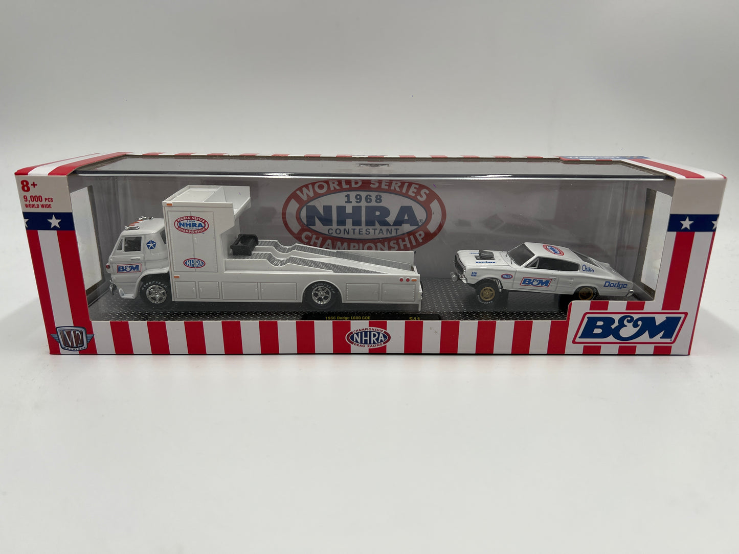 M2 Machines Auto Haulers Walmart Exclusive NHRA 1966 Dodge L600 COE & 1966 Dodge Charger Gasser S41