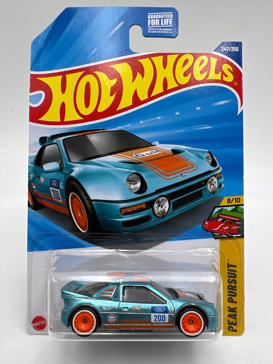 2025 Hot Wheels Super Treasure Hunt #247 Ford RS200 Gulf Blue W/Protector
