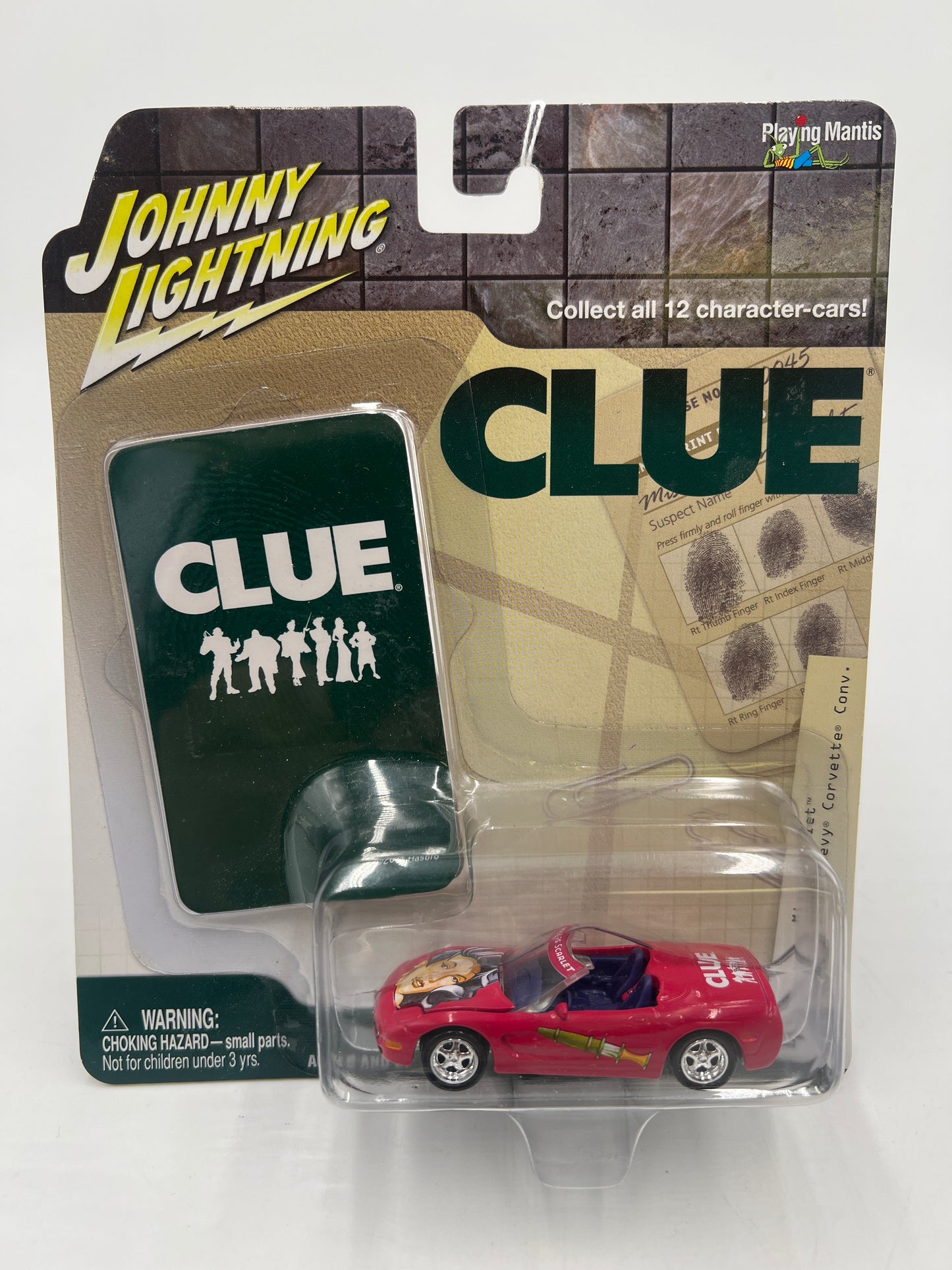 Johnny Lightning Clue Miss Scarlet 2003 Chevy Corvette Conv. Red 189C