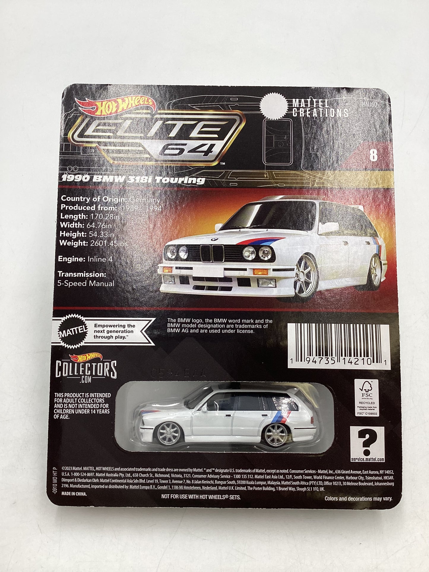 2024 Hot wheels Elite 64 1990 BMW 318i Touring