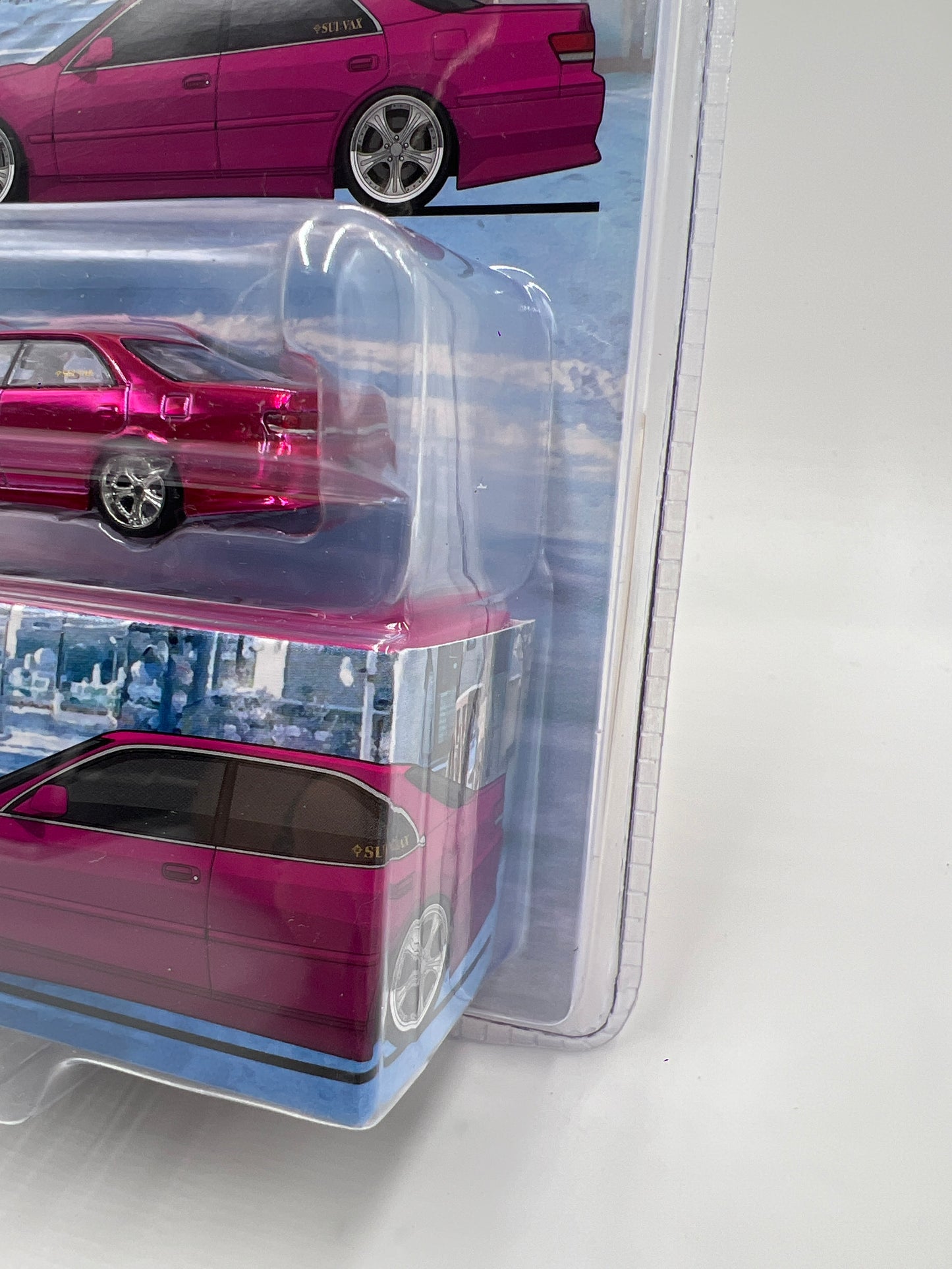Tarmac Works Mijo Exclusives CHASE VERTEX Toyota Mark II JZX100 Pink Chrome