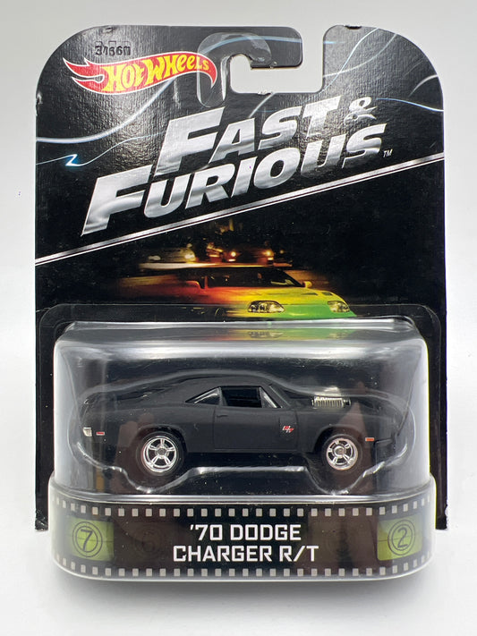 Hot Wheels Retro Entertainment Fast And Furious 70 Dodge Charger R/T W/Protector