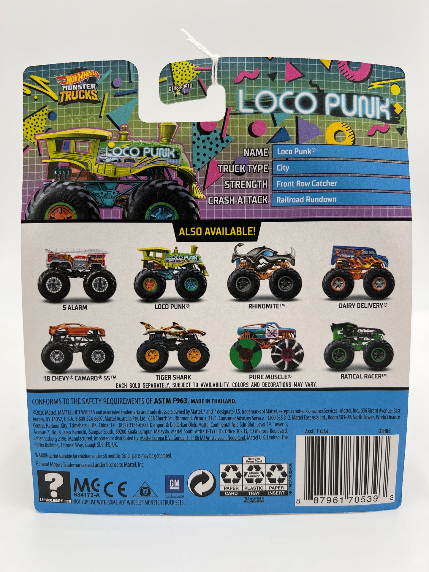 2021 Hot Wheels Monster Trucks Neon Shockers #13 Loco Punk 134A