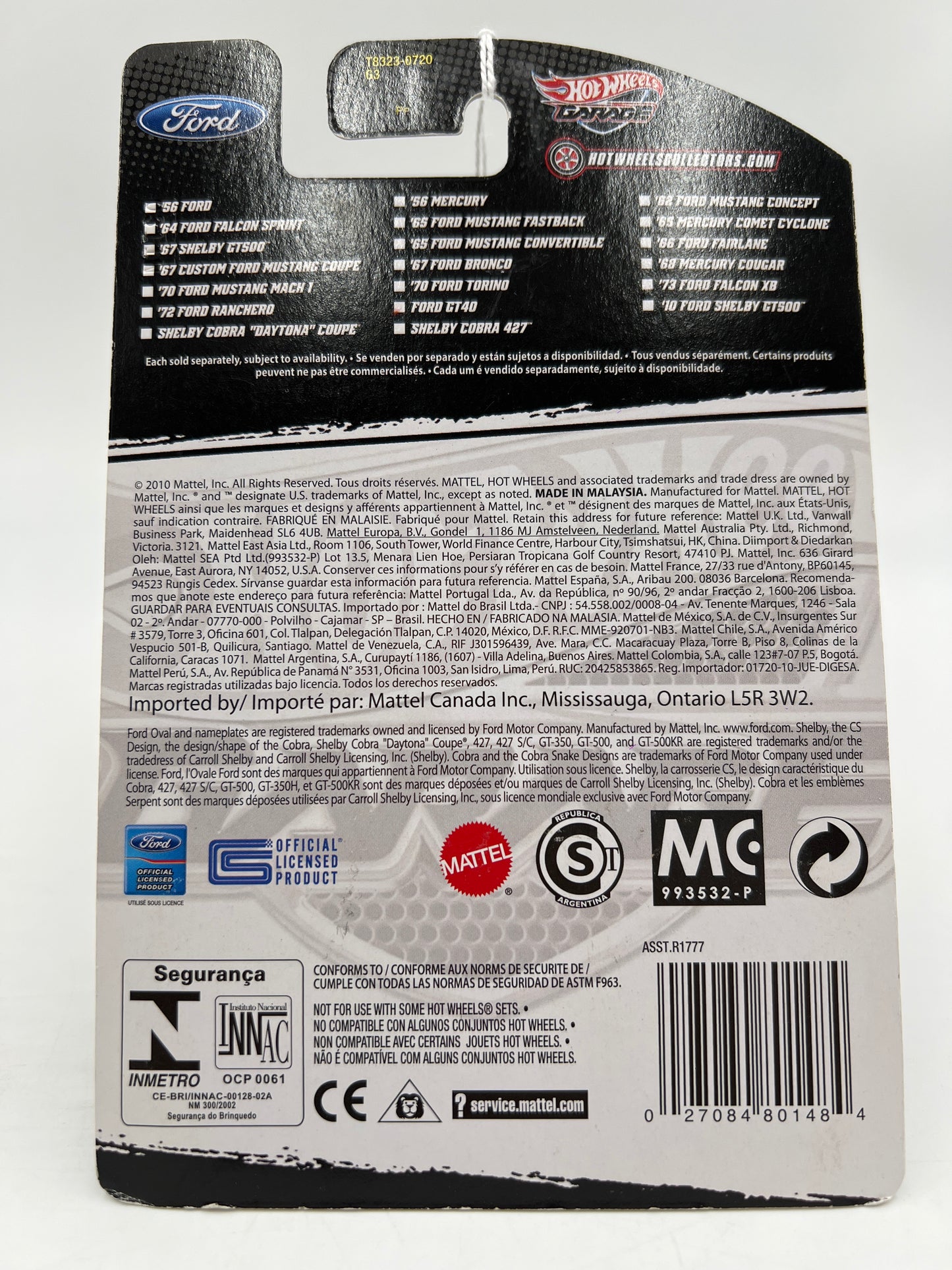 Hot Wheels Premium Garage Ford Series #16 68 Mercury Cougar Silver