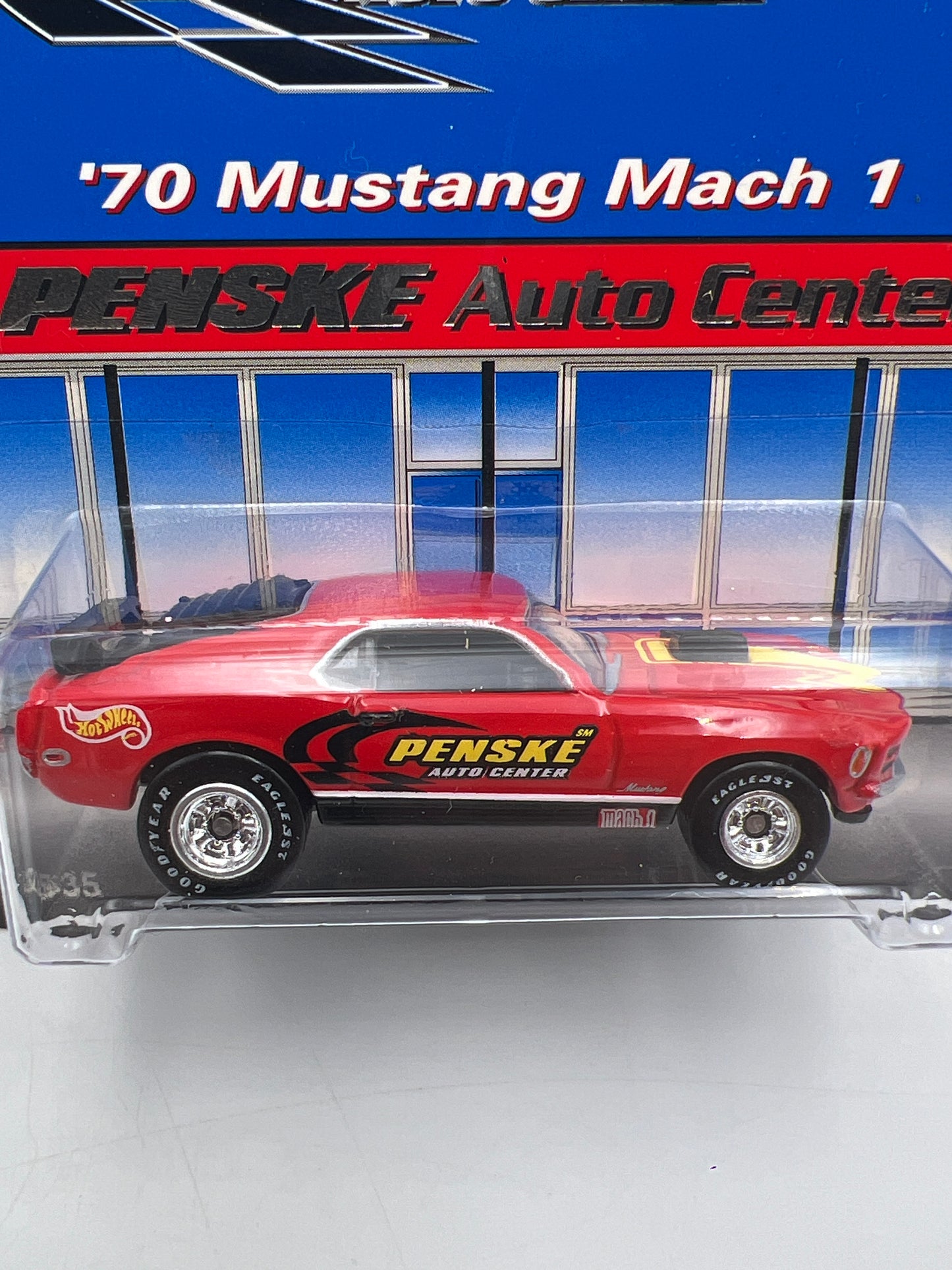 Hot Wheels Special Edition Penske Auto Center 70 Mustang Mach 1 Red W/Protector