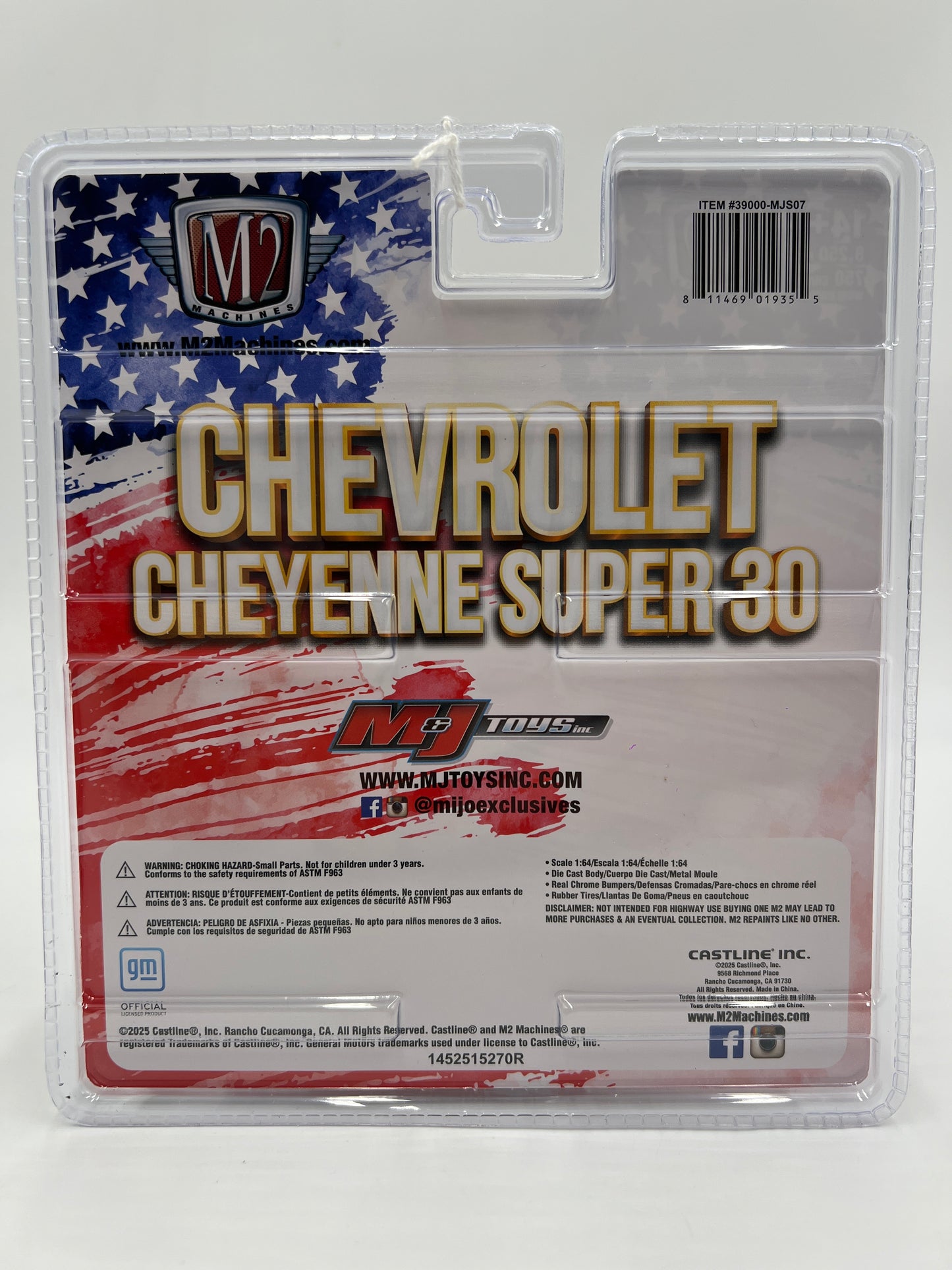 2025 M2 Machines Mijo Exclusives Stars & Stripes 1973 Chevrolet Cheyenne Super 30 Black mjs07 199D