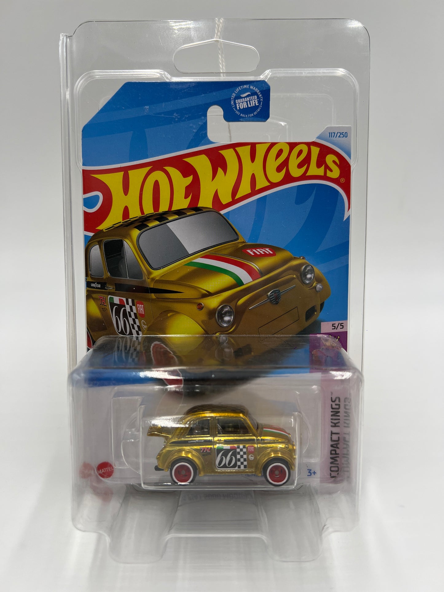 2024 Hot Wheels Super Treasure Hunt #117 60s Fiat 500D Modificado Gold W/Protector