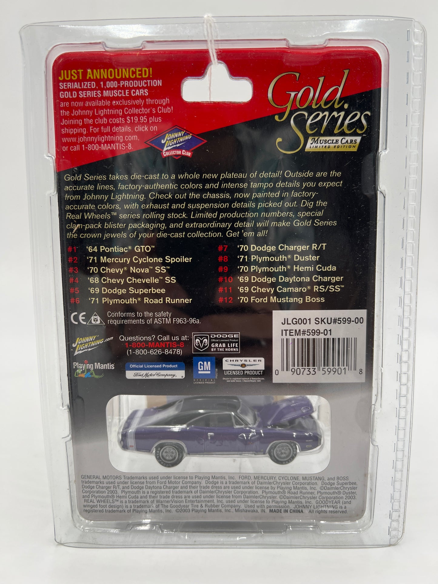 Johnny Lightning Gold Series Muscle Cars #7 1970 Dodge Charger R/T Purple 221A
