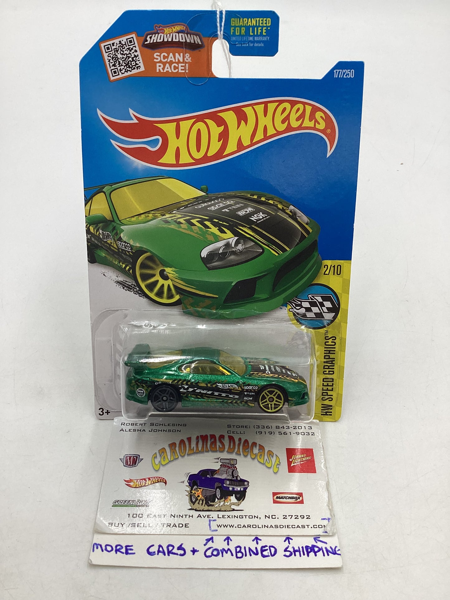 2016 Hot Wheels #177 Toyota Supra (Bent Card) 95B