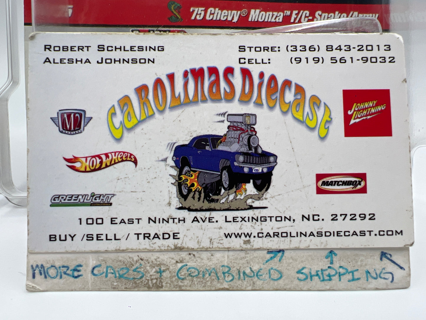 Hot Wheels Drag Strip Demons #6 75 Chevy Monza F/C Snake/Army W/Protector