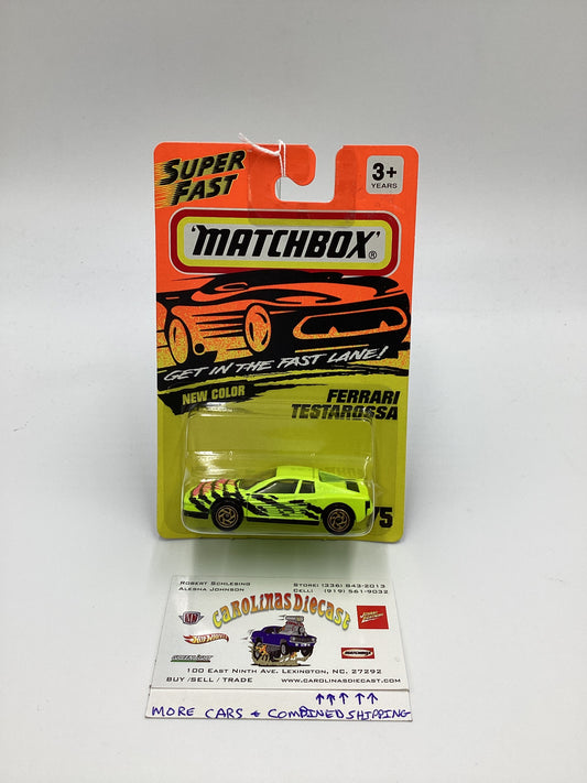 Matchbox Super Fast Get In The Fast Lane #75 Ferrari Testarossa Neon Yellow 207C