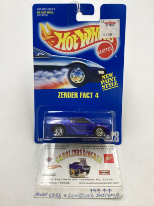 Hot Wheels Blue Card Collector No. 228 Zender Fact 4 Blue UH Chrome Wheels 237H