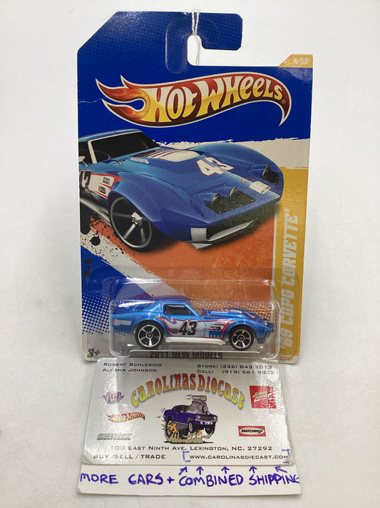 2011 Hot wheels #4 69 Copo Corvette Blue 12F