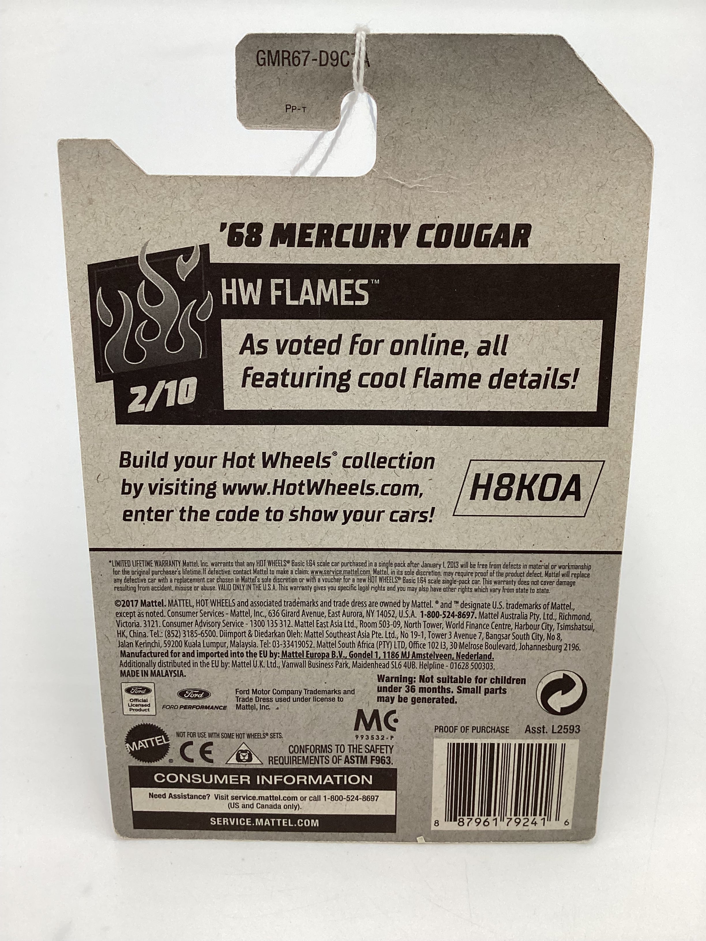 2019 Hot Wheels #164 68 Mercury Cougar Black 55H – carolinasdiecast