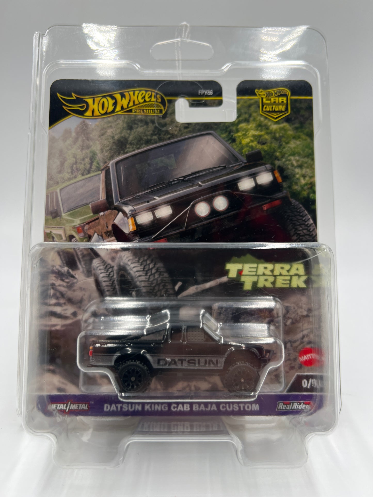 2024 Hot Wheels Car Culture Terra Trek #0 Chase Datsun King Cab Baja Custom Black W/Protector