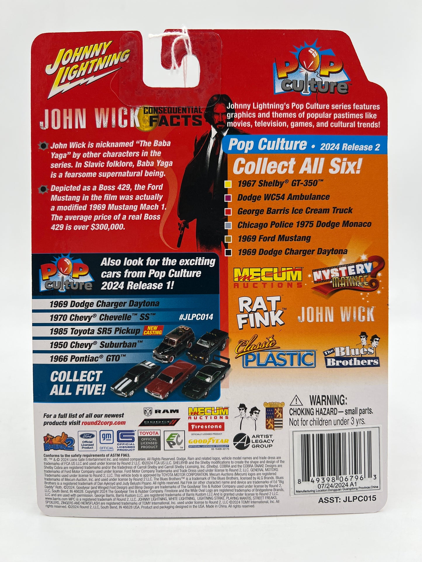 Johnny Lightning Pop Culture John Wick Release 2 #5 1969 Ford Mustang Gray