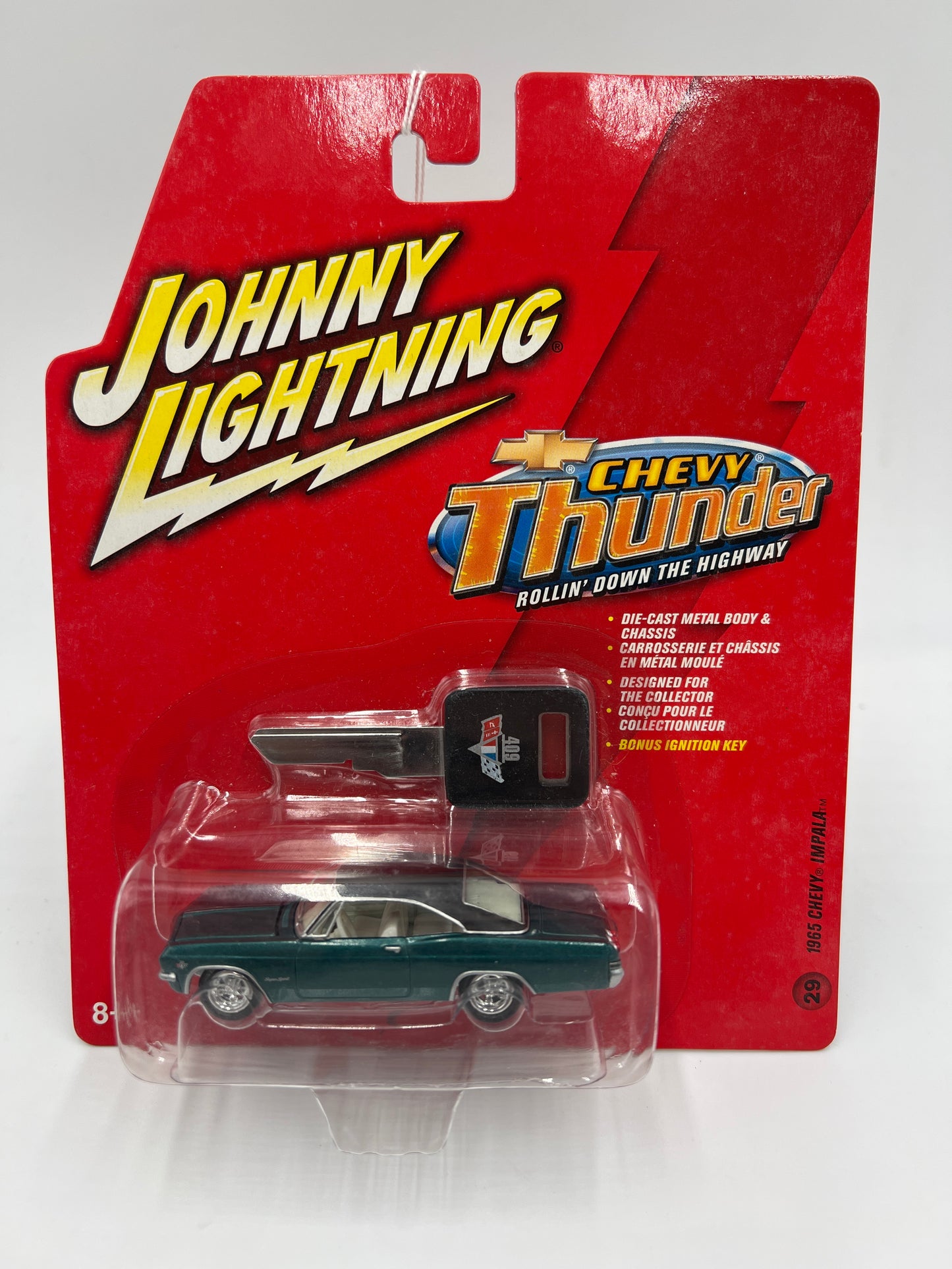 Johnny Lightning White Lightning Chase Chevy Thunder #29 1965 Chevy Impala Blue