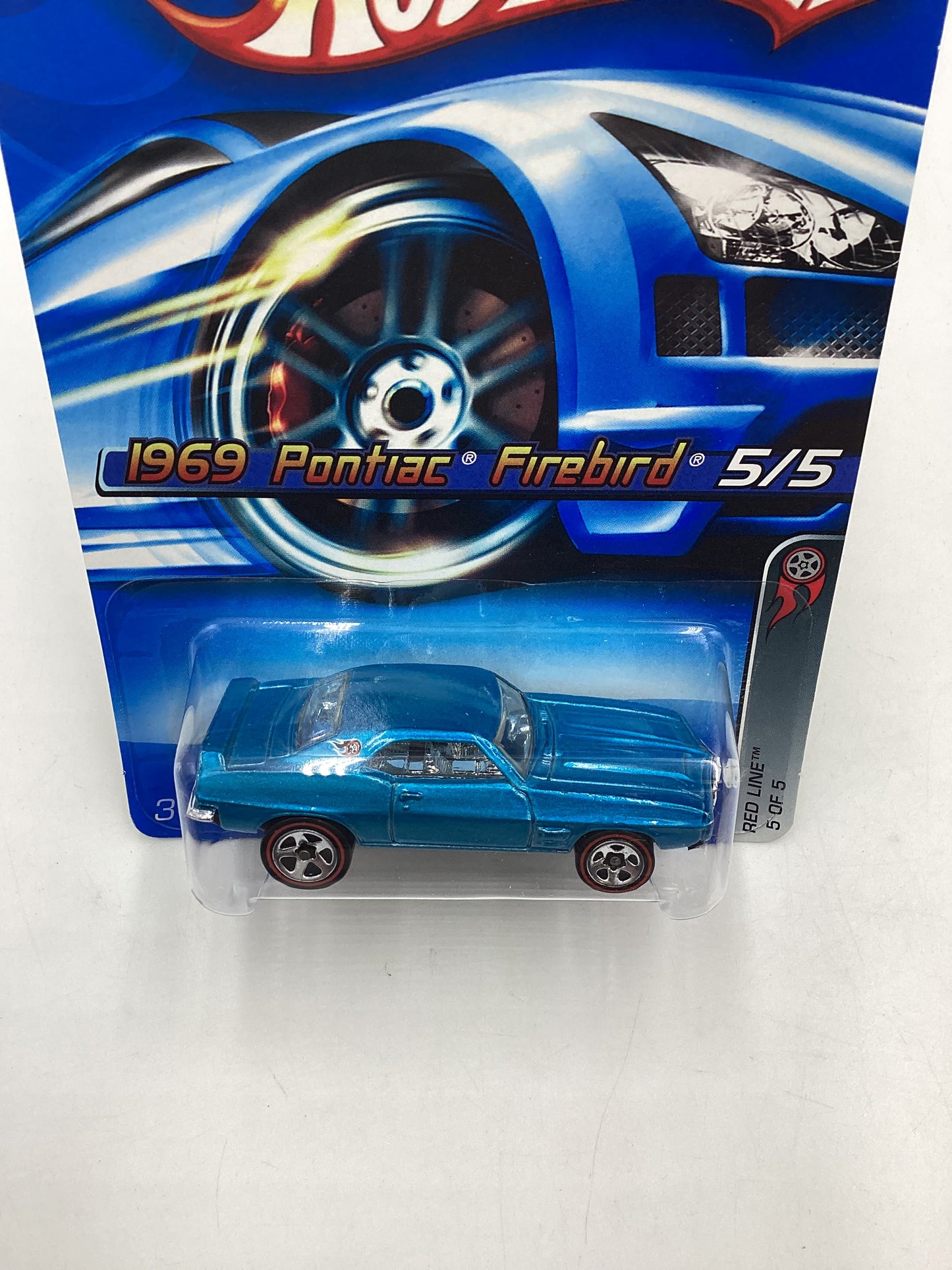 2006 Hot wheels #100 1969 Pontiac Firebird redline Blue 37D