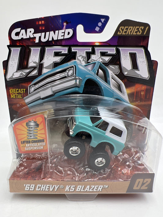 MGA Car Tuned Target Exclusive Lifted Series 1 #2 69 Chevy K5 Blazer Light Blue/White