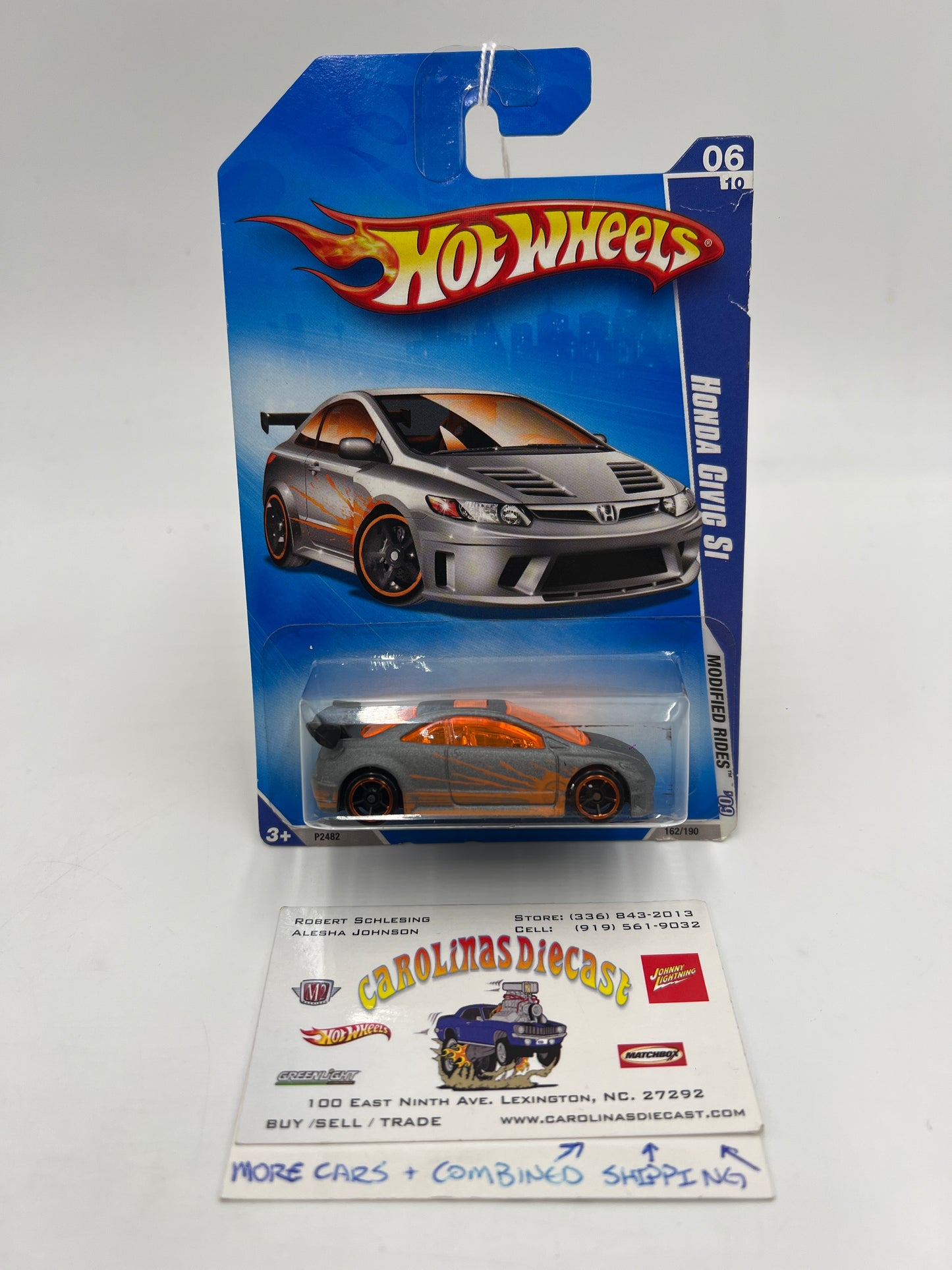 2009 Hot Wheels Modified Rides #162 Honda Civic Si Gray Card Not Perfect SR
