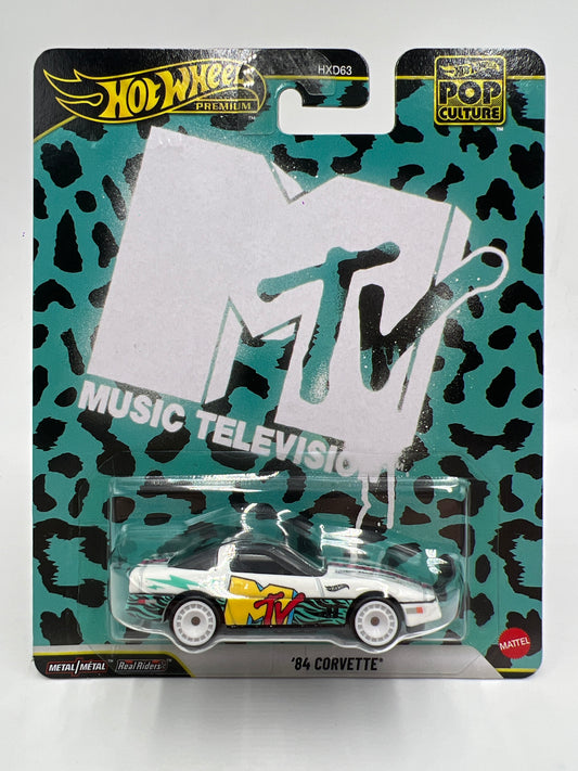 2026 Hot Wheels Premium Pop Culture MTV 84 Corvette White 271E