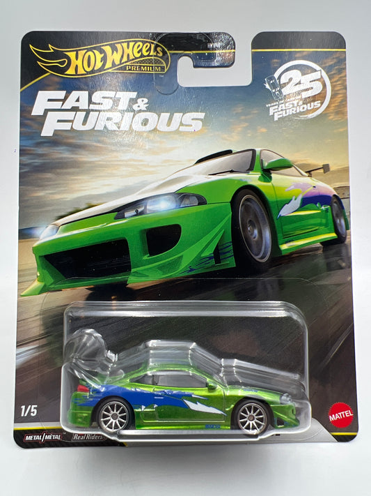 Hot Wheels Premium Fast & Furious #1 CHASE 95 Mitsubishi Eclipse Green W/Protector
